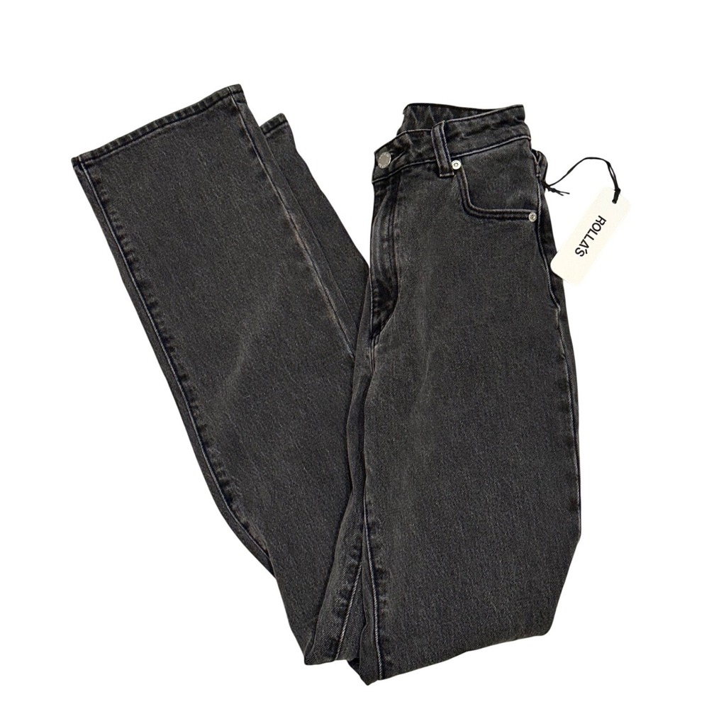 Rolla's Original High Rise Straight Jeans NWT Brad Black‎ Size 25 Long